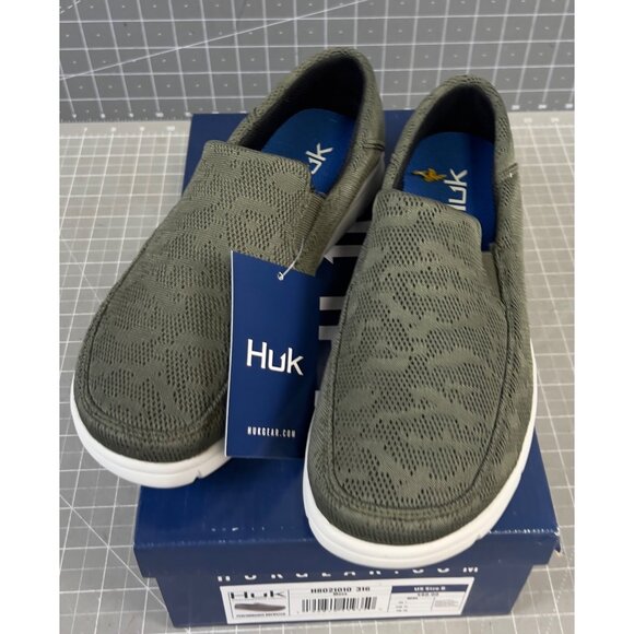 HUK Men's Brewster Slip-On Wet Traction Fishing & Deck Shoes Moss Sz. 8 New~~ - Picture 2 of 13